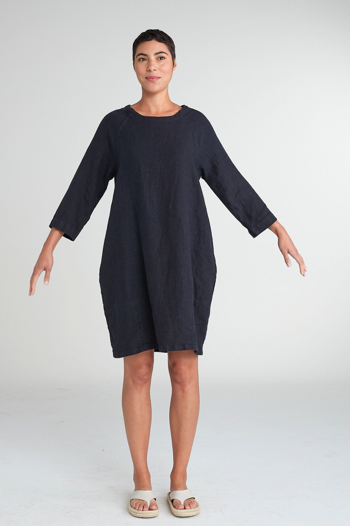 Cut Loose Solid Linen Raglan Dress Spring 2025- Special Order