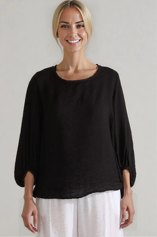 Cut Loose Rayon Parachute Balloon Sleeve Top Summer 2025- Special Order