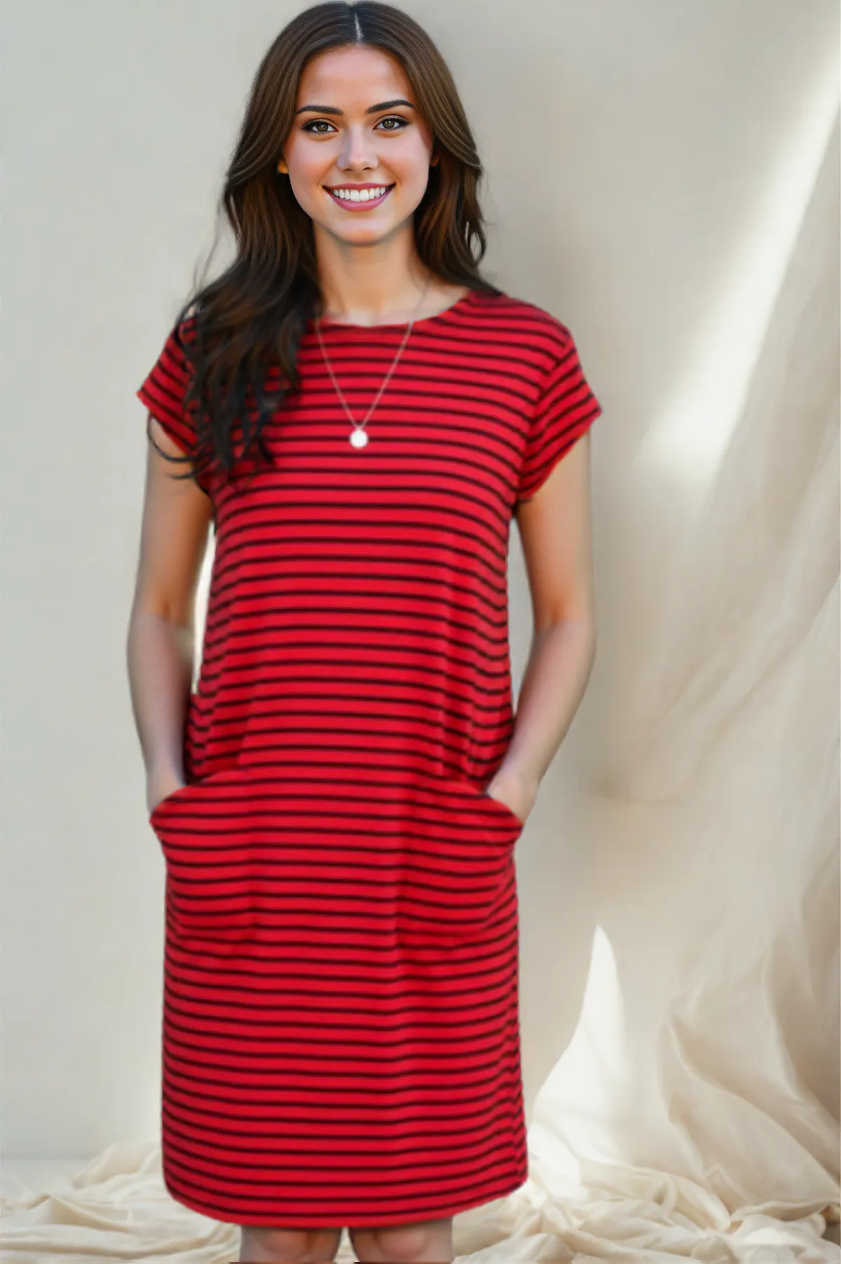 Cut Loose Navy Stripe T-Shirt Dress Summer 2026- Special Order
