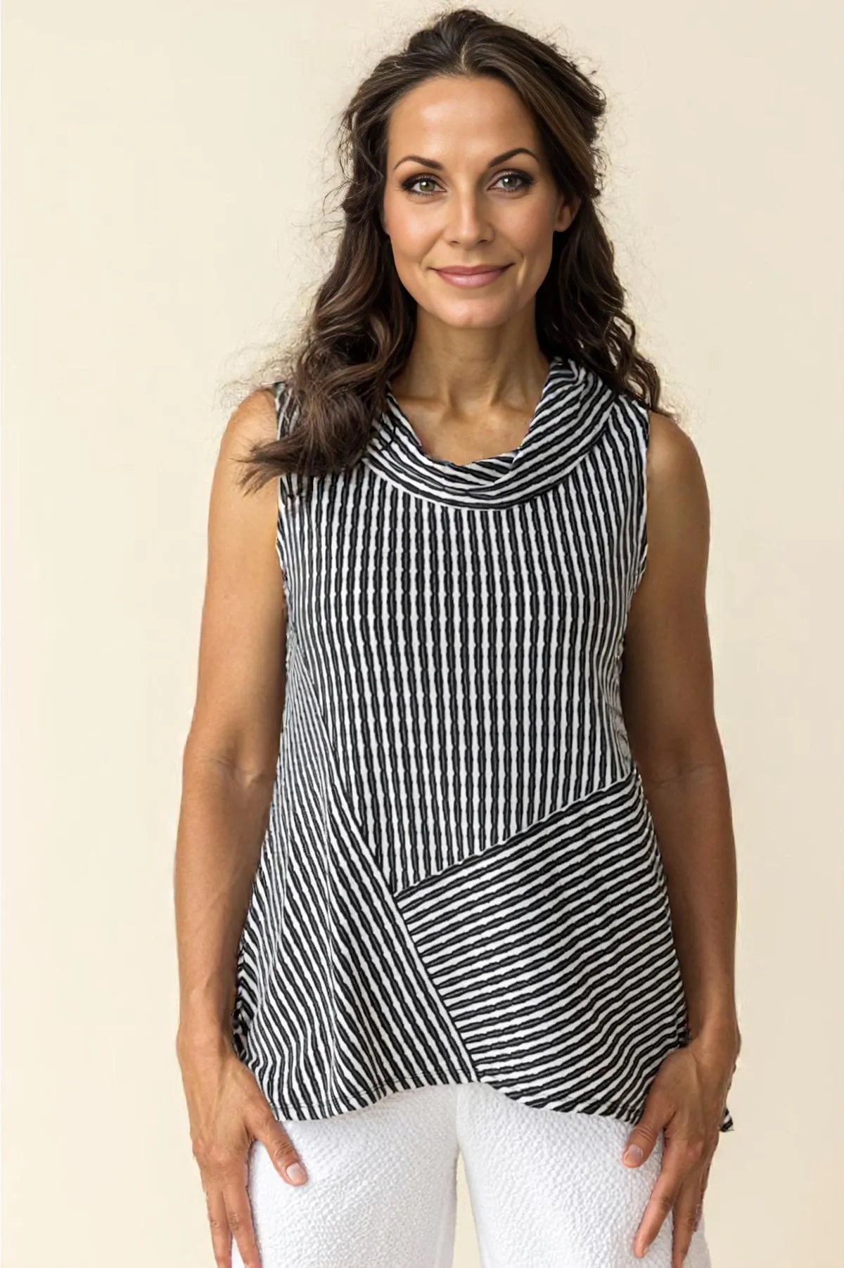 Habitat Uptown Stripe Sleeveless Cowl Top