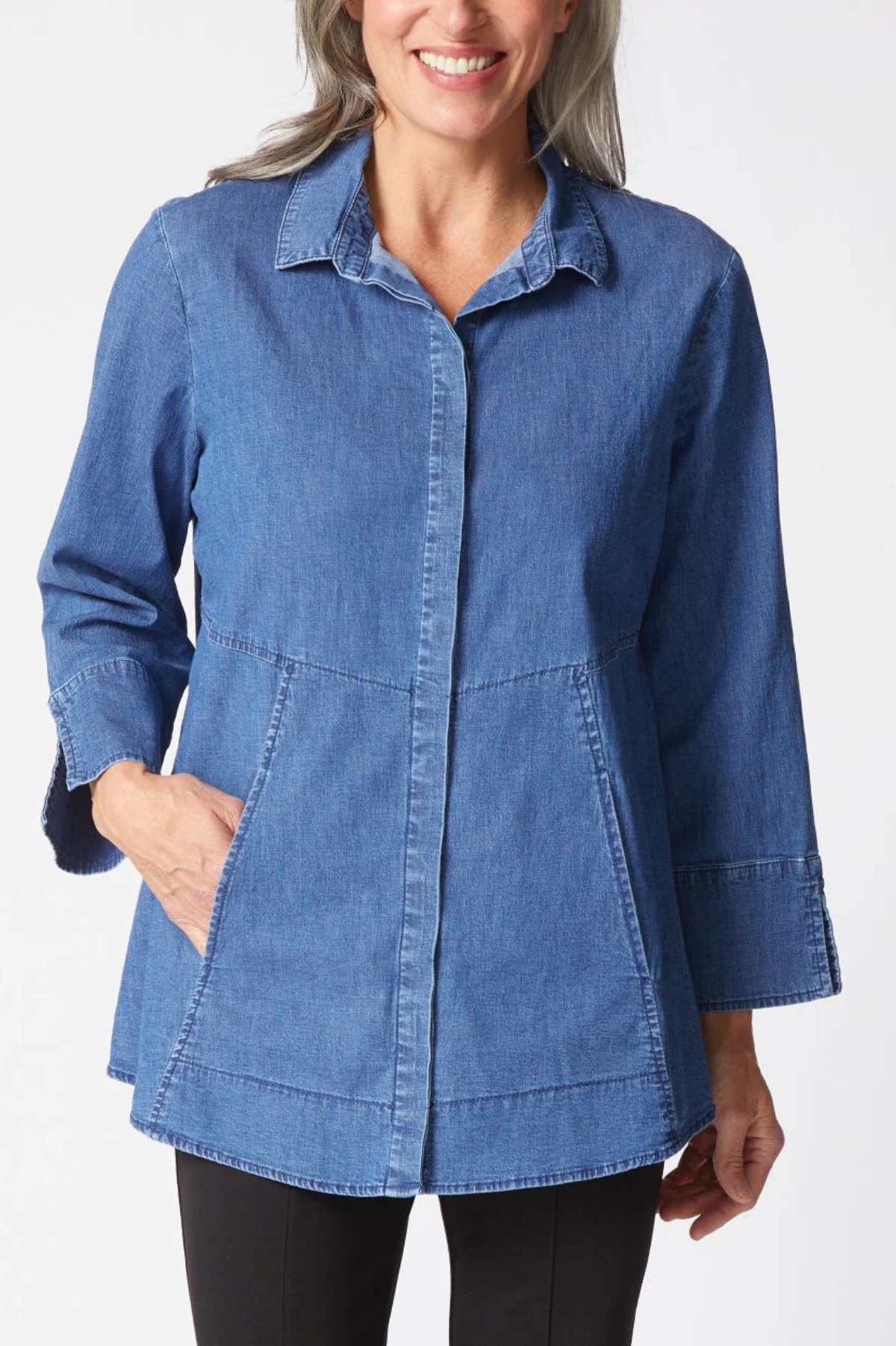 Habitat Clothing Perfect Denim Hidden Placket Shirt