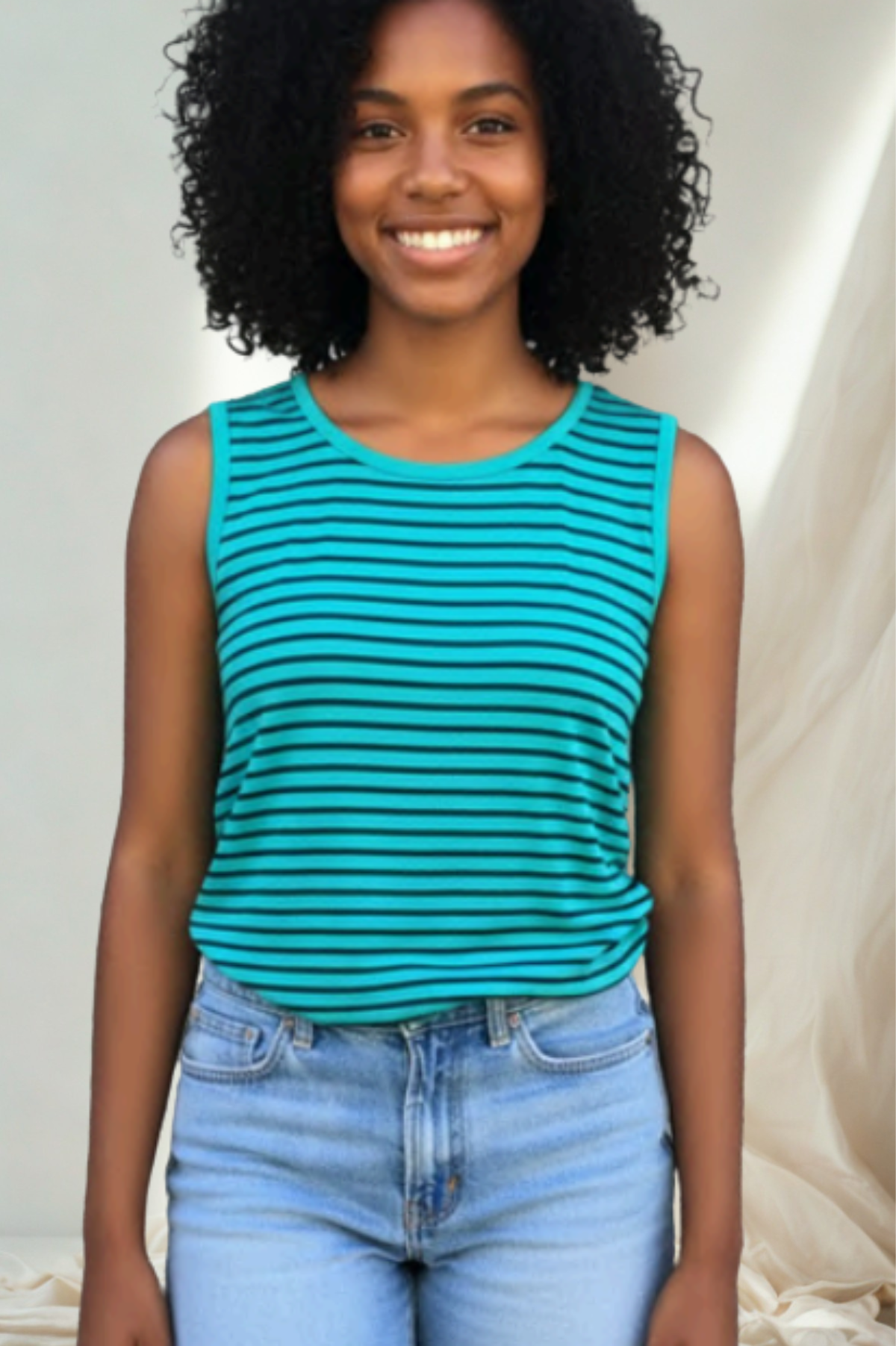 Cut Loose Navy Stripe Sleeveless Tank Summer 2026- Special Order