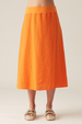 Cut Loose Solid Linen Midi Aline Skirt Spring 2024-Special Order