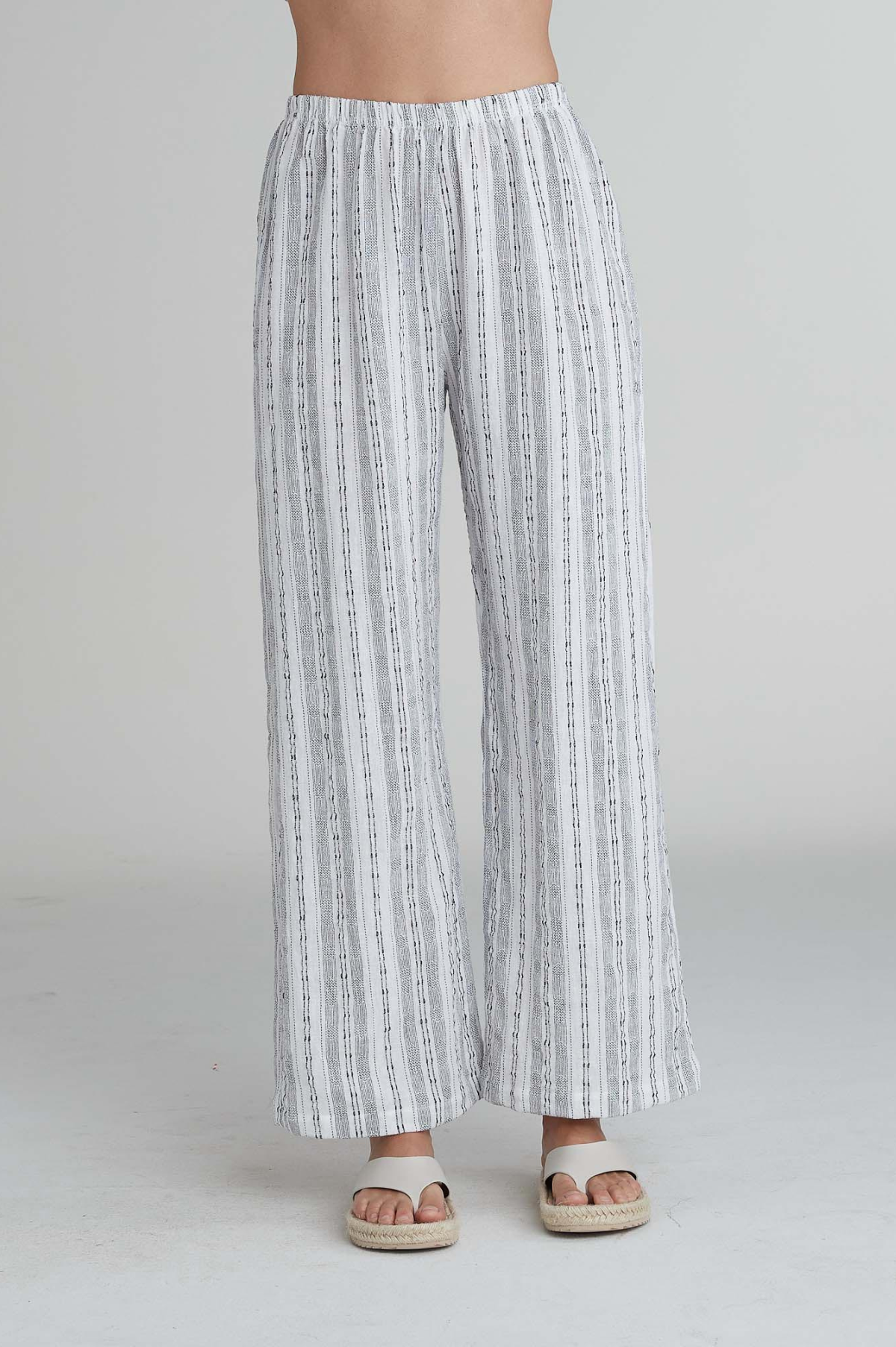 Cut Loose Pinstripe Linen Wide Leg Long Pant Spring 2025- Special Order