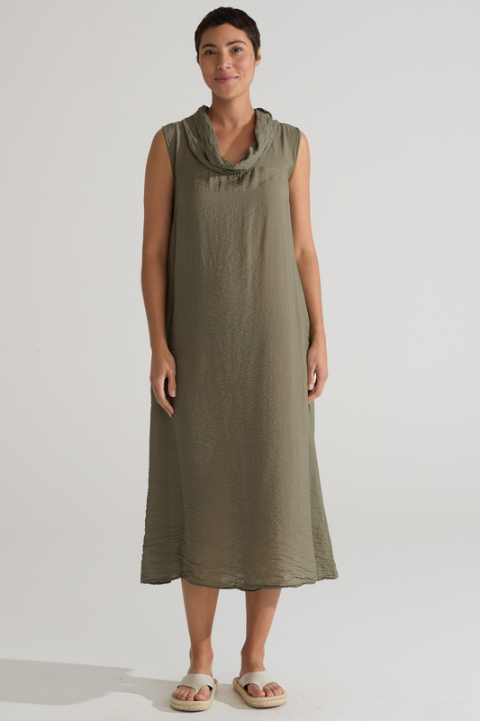 Cut Loose Rayon Parachute Cowl Neck Maxi Dress Summer 2025-Special Order