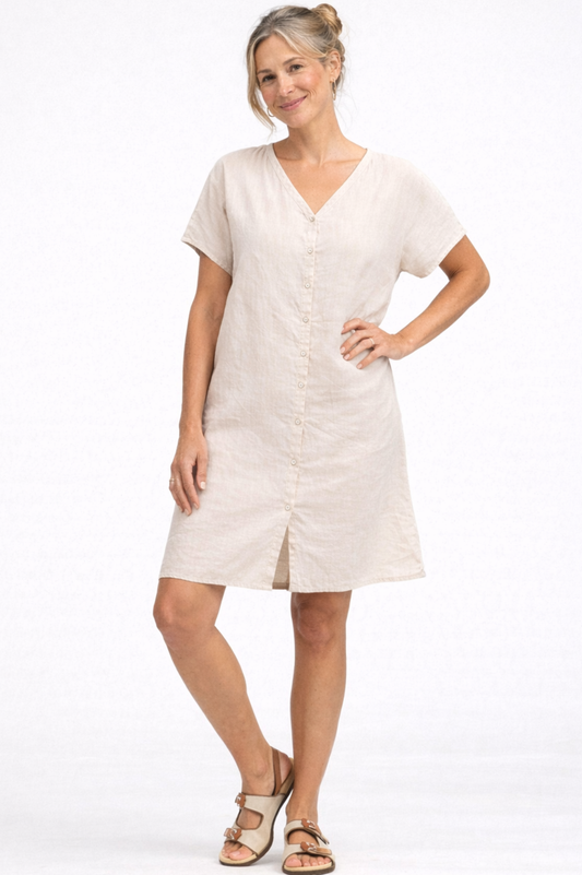 Cut Loose Hanky Linen Buton Down Dress Tunic Summer 2026- Special Order - thread to cloth