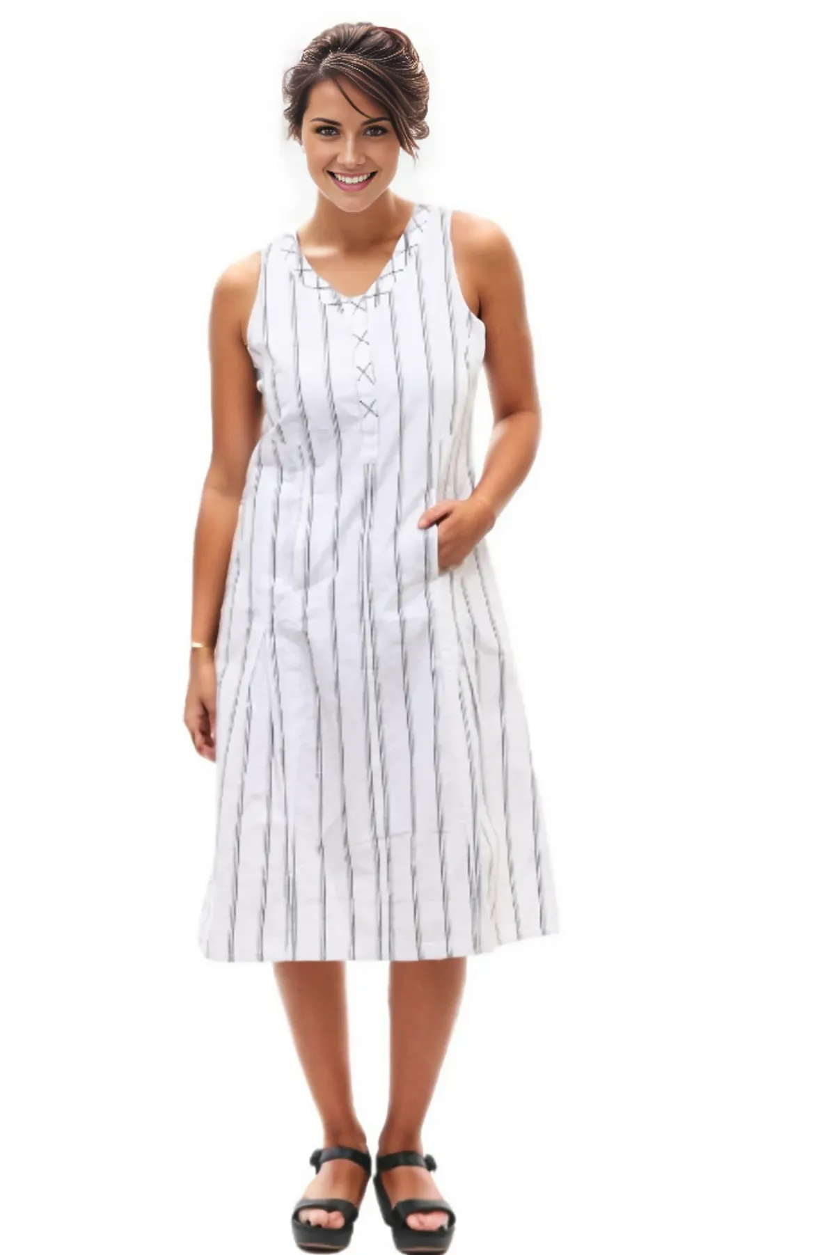 Tulip Clothing Victoria Dress in Goldman Stripe