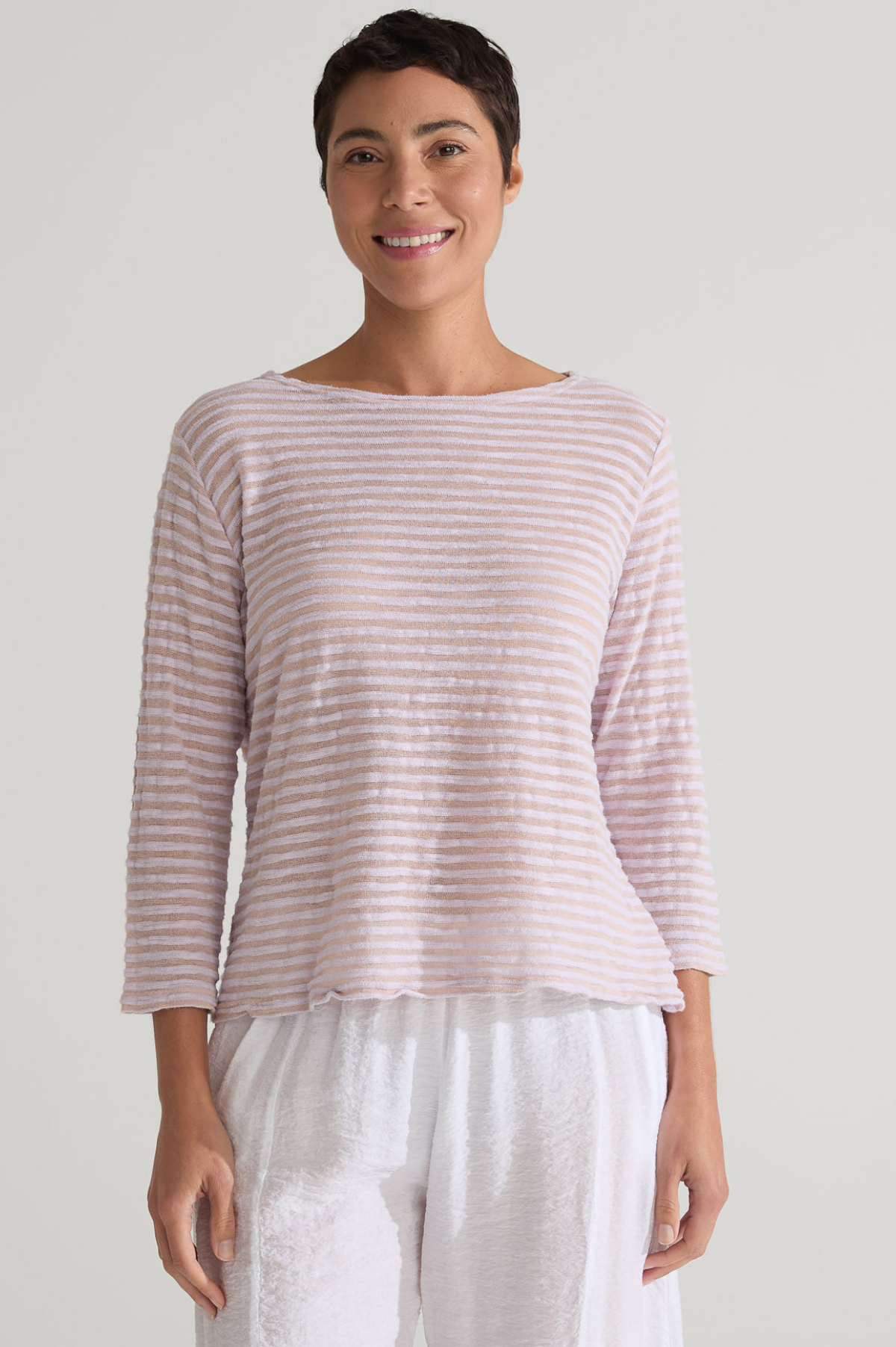 Cut Loose Vintage Stripe 3/4 Sleeve Boatneck Tee Summer 2025- Special Order