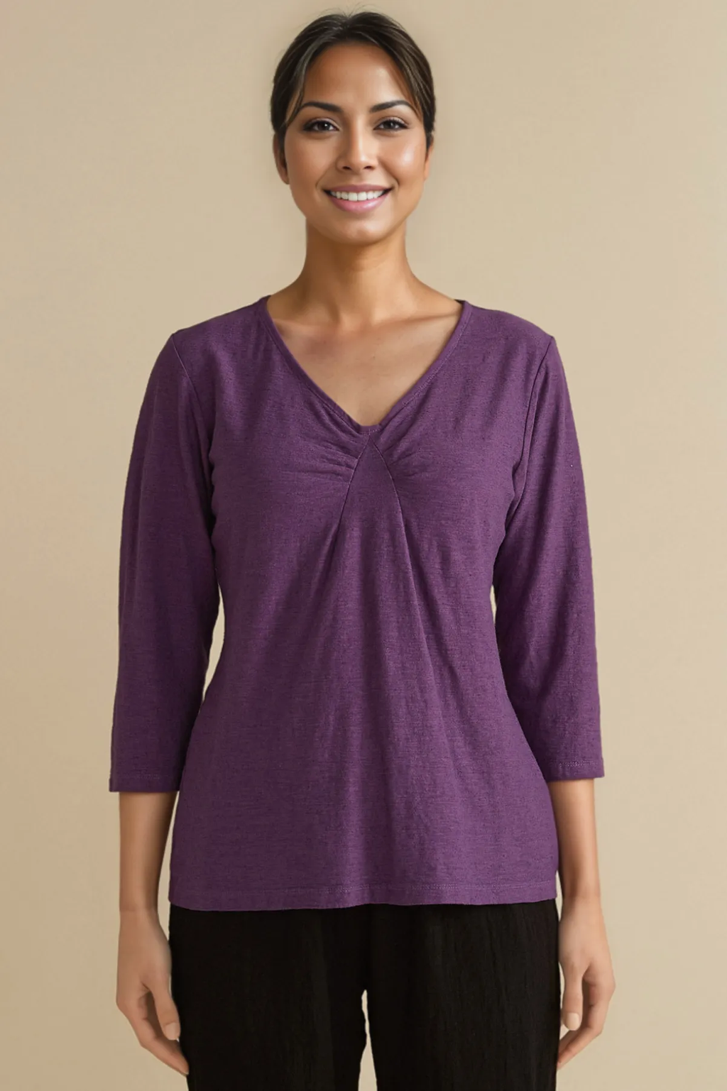 Cut Loose Linen Cotton Jersey Tuck Front Top Fall 2024- Special Order