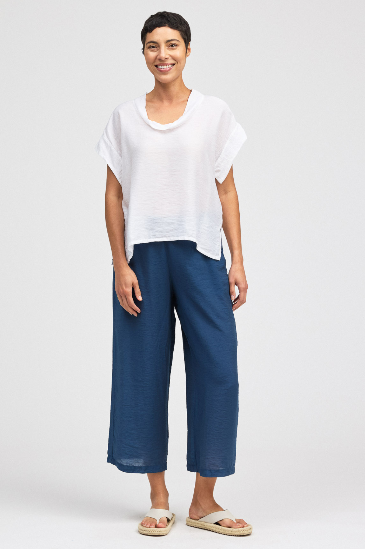 Cut Loose Rayon Parachute Short Sleeve/Cowl Neck Shirt Summer 2026- Special Order - thread to cloth