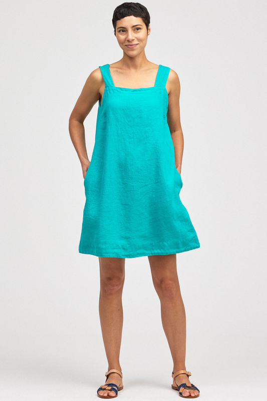 cut loose dresses for sale Cut Loose Flax Denim Patch Dress