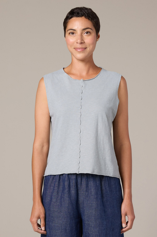 Cut Loose Linen Cotton Jersey Seamed Shell for Spring 2026