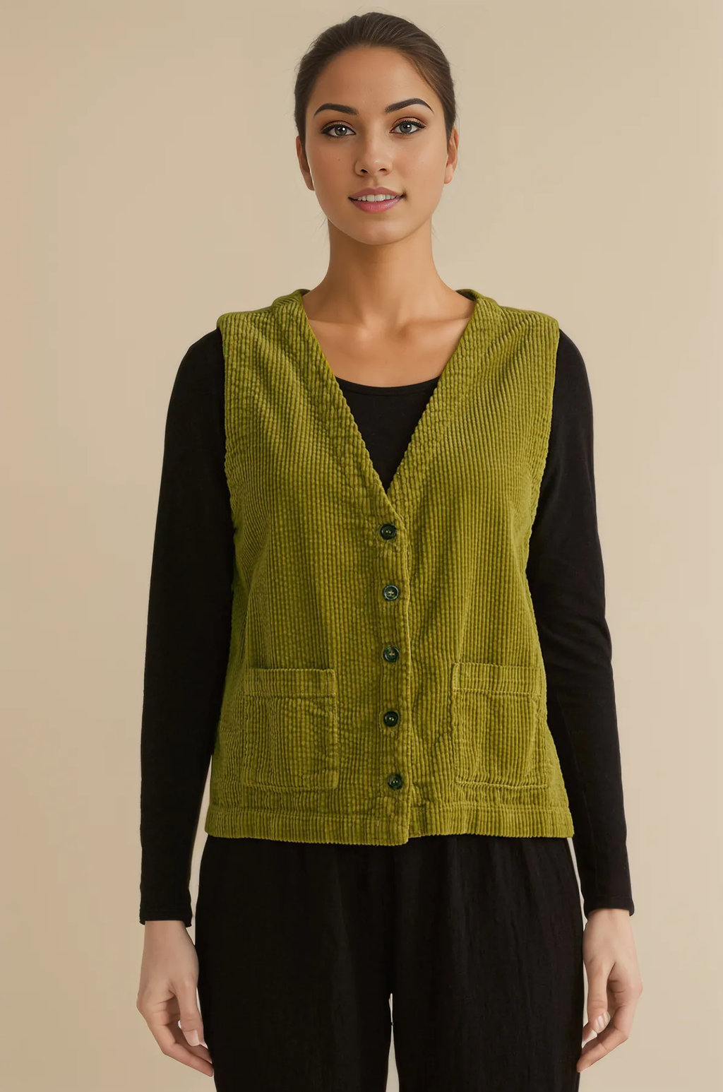 Cut Loose Fall Lux Cord V-Neck Vest Fall 2024- Special Order