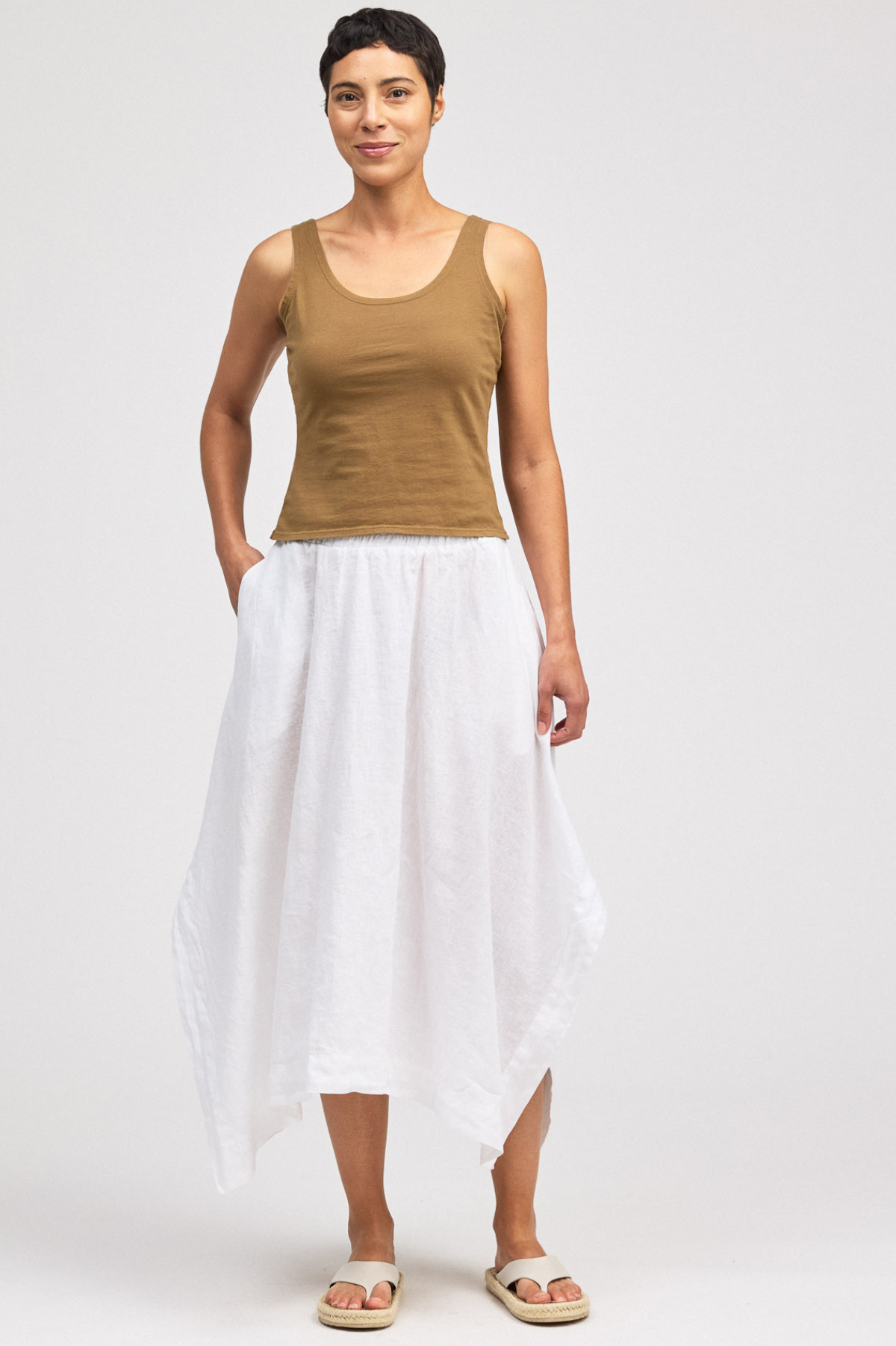 Cut Loose Hanky Linen Side Slit Skirt Summer 2026- Special Order