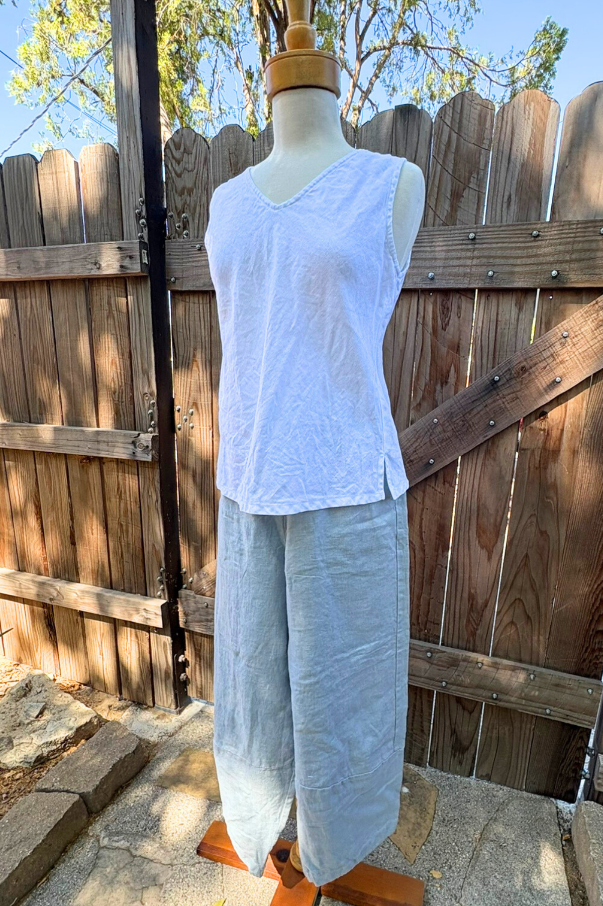 Cut Loose Solid Linen Lantern Pant-Moonlight