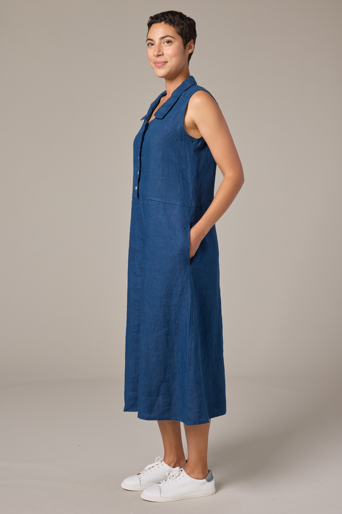 Cut Loose Solid Linen Collared Dress Spring 2026- Special Order - thread to cloth