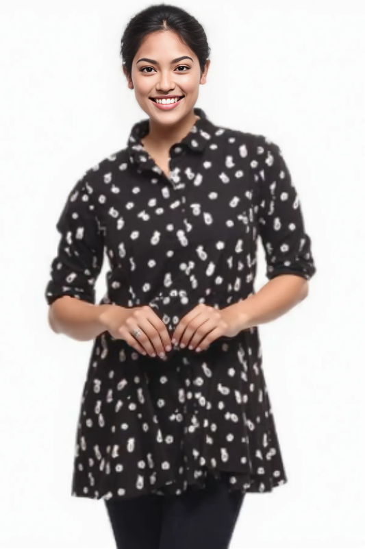 Tulip Clothing Carson Tunic-Black Pineapple