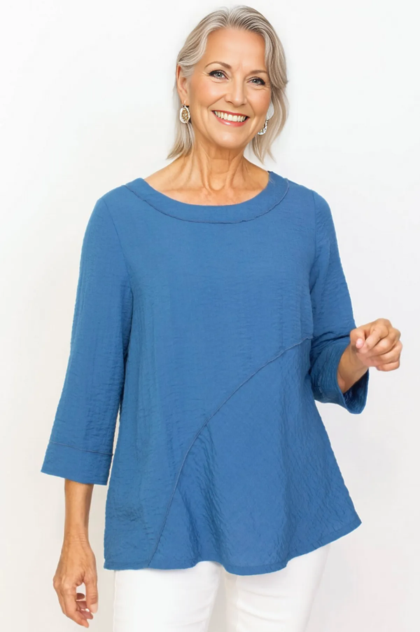 Habitat Clothing Pucker Weave Asymmetrical Shaped Shirt – thread to cloth