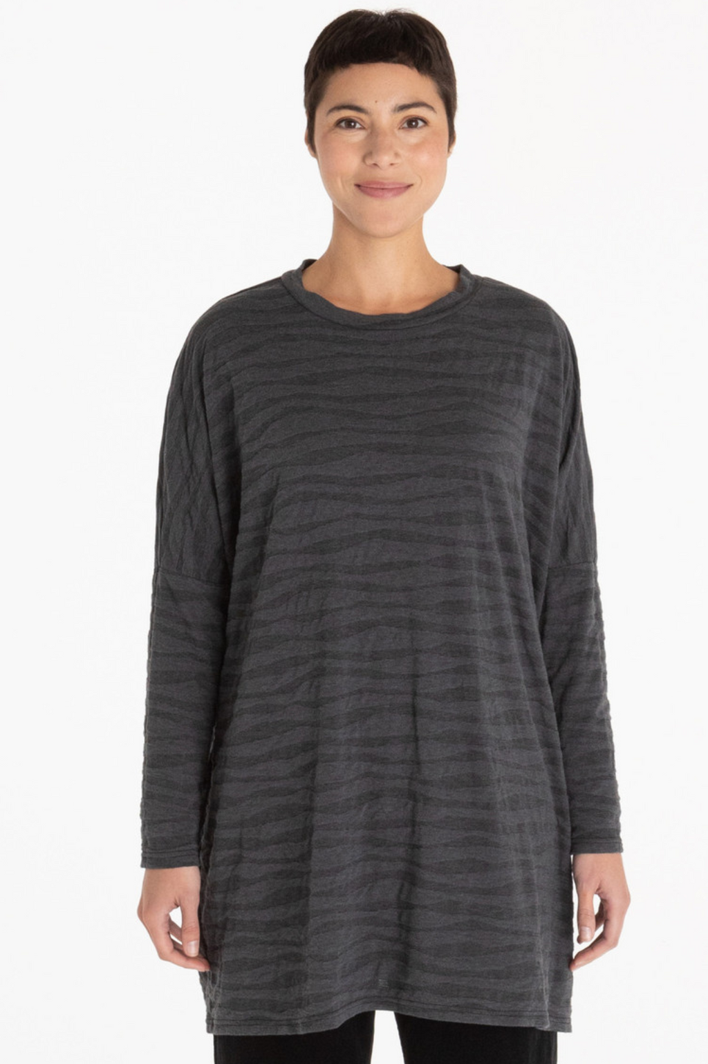 Cut Loose Texture Char Knit One Size Long Top Fall 2023- Special Order