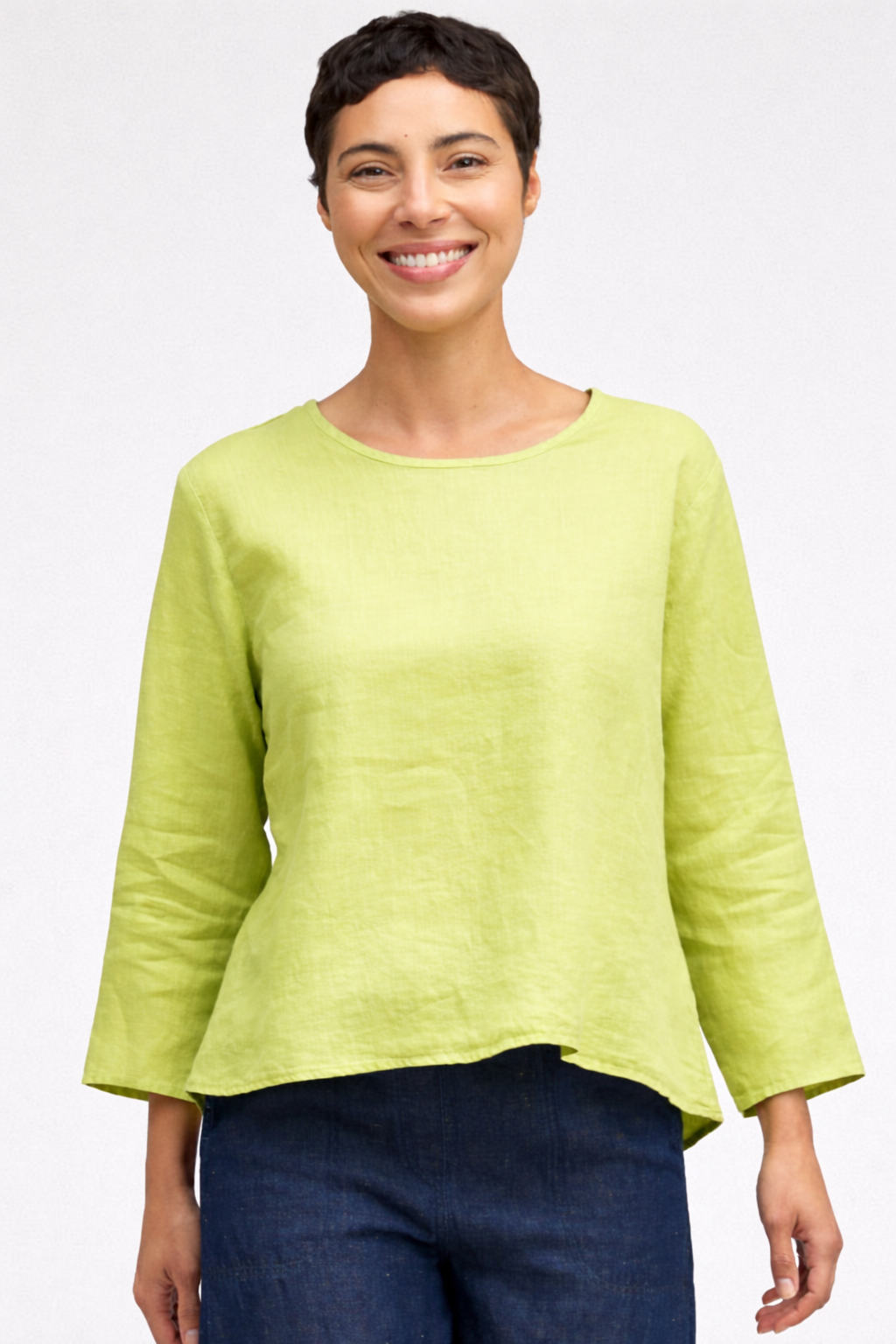 Cut Loose Hanky Linen 3/4 Sleeve Split Back Top Summer 2026- Special Order - thread to cloth