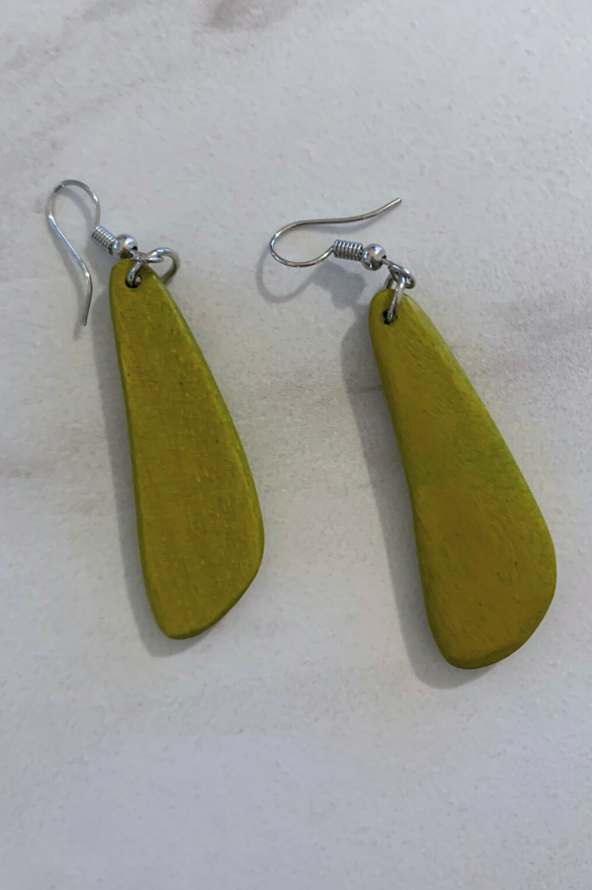 San Jose Celery Green Wood Earrings