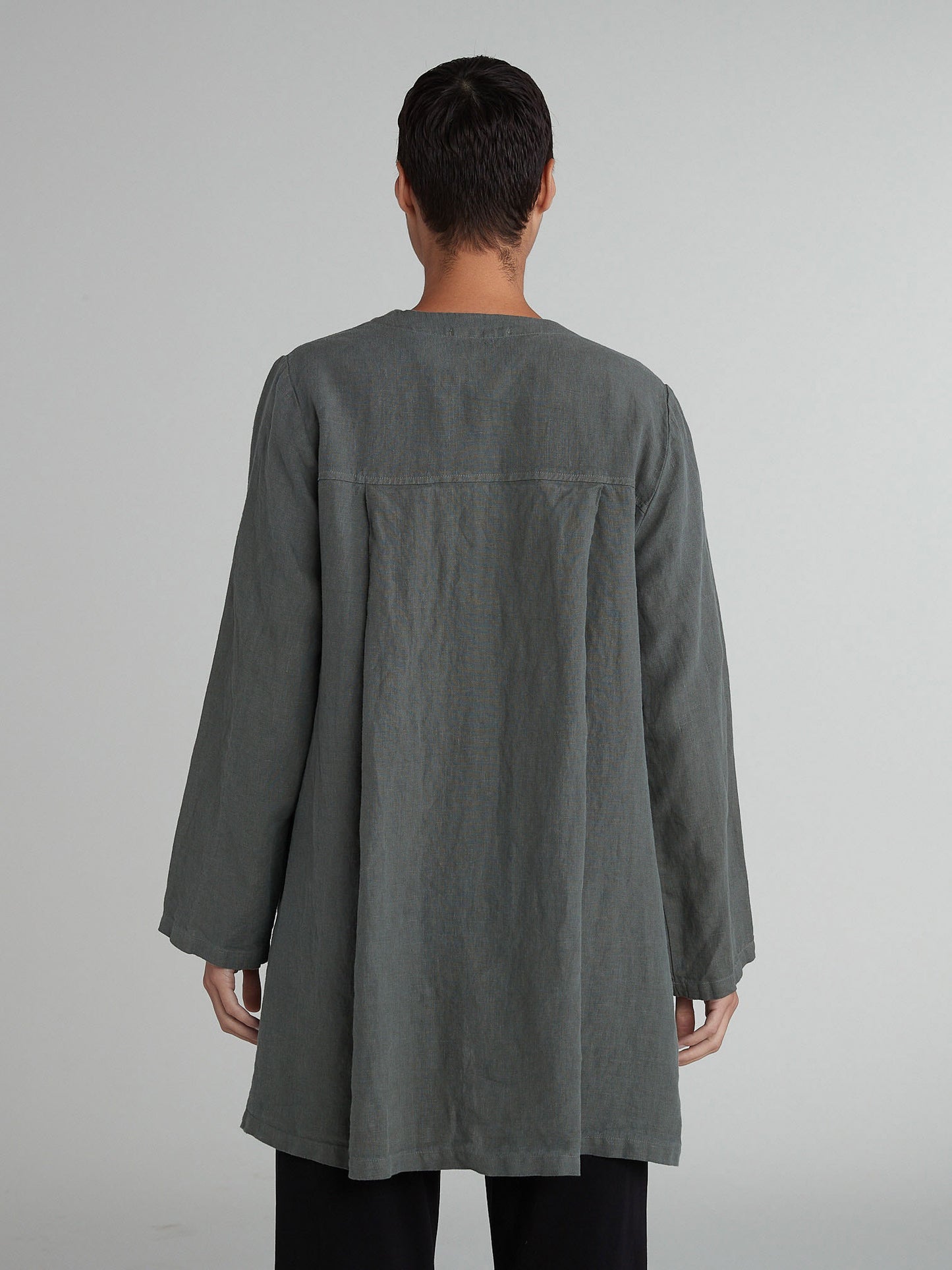 Cut Loose Solid Linen Jewel Collar Coat Spring 2025- Special Order