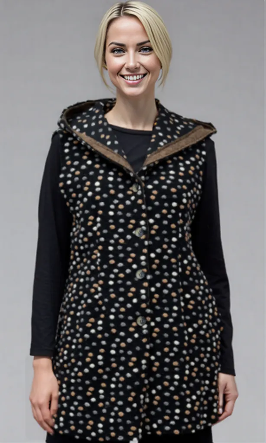 Cut Loose Pebbled Boiled Wool Hooded Vest Fall 2025-Special order