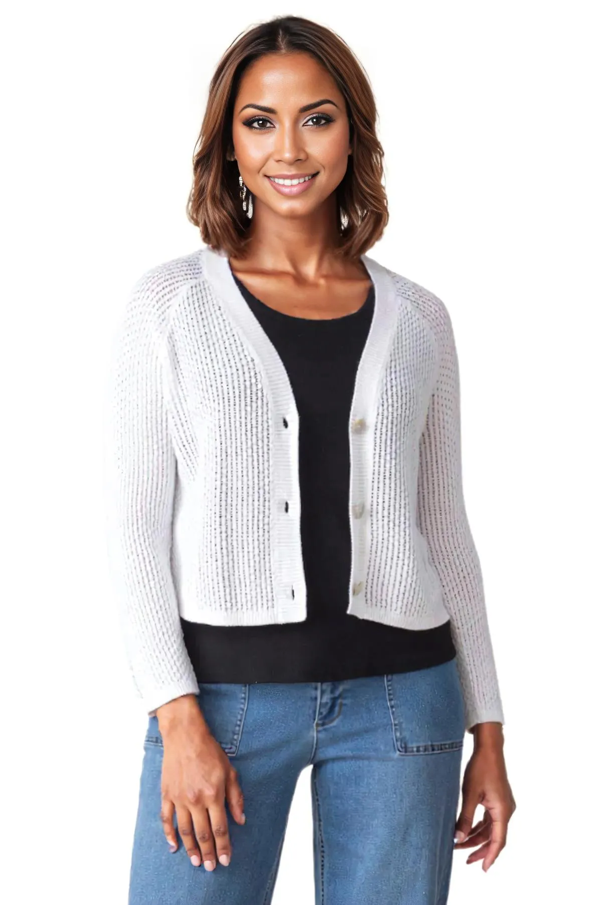 Habitat Clothing Coastal Crochet Cardigan-White