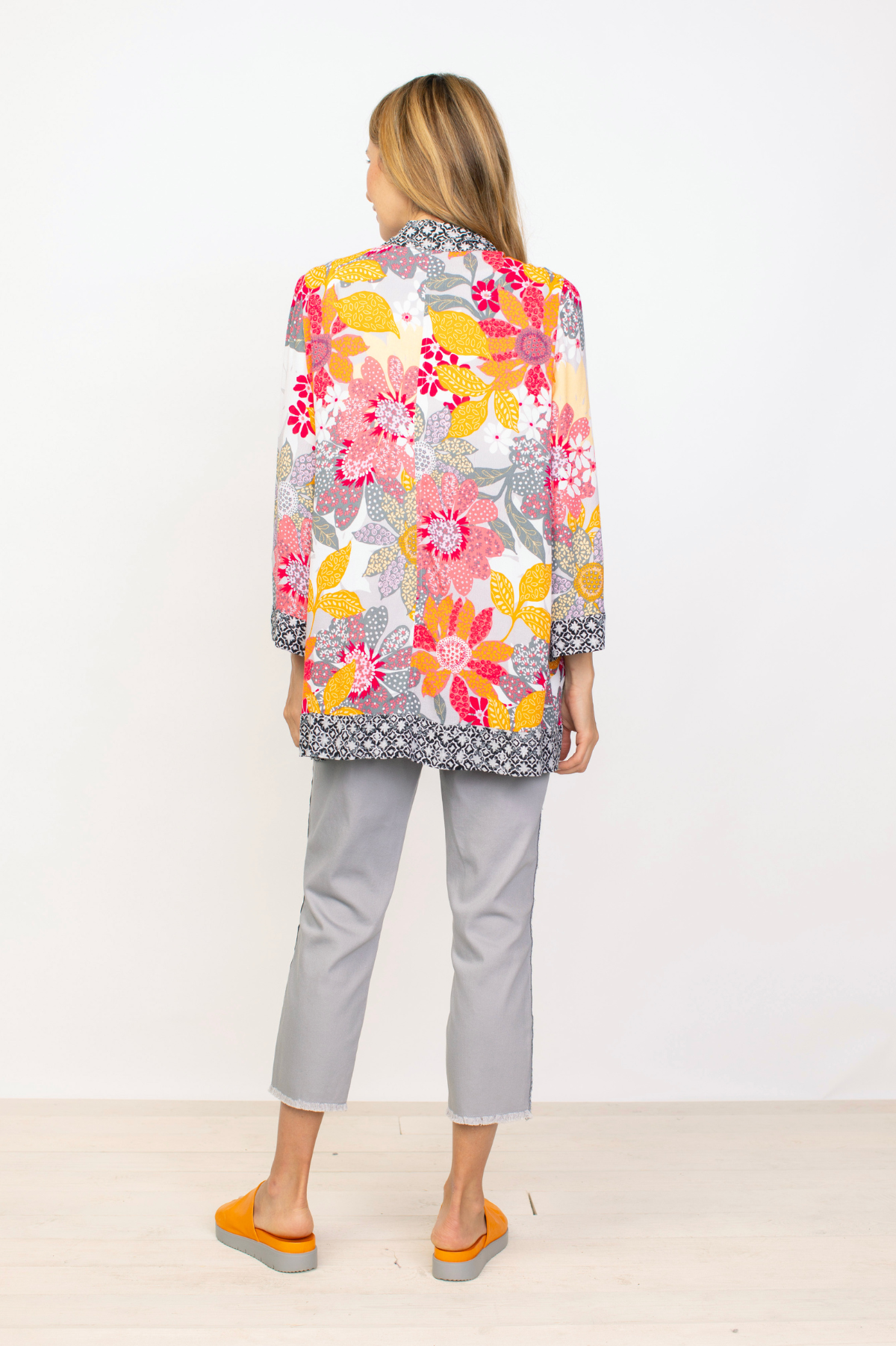 Habitat Clothing Viscose Rayon Floral Mix Kimono Coverup