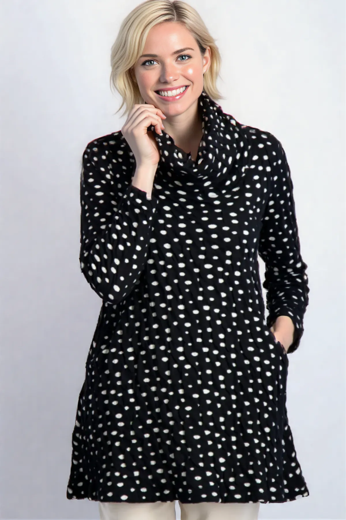 Komil Thira Spot Cowl Tunic