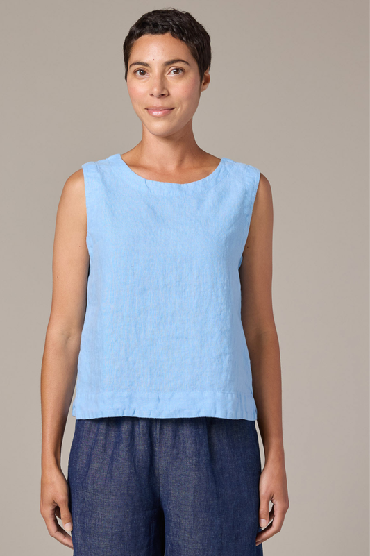 Cut Loose Solid Linen Shell w/Wide Facing Spring 2026- Special Order