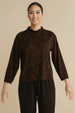 Cut Loose Fall Floral Jacquard Mock Neck Top Fall 2024- Special Order