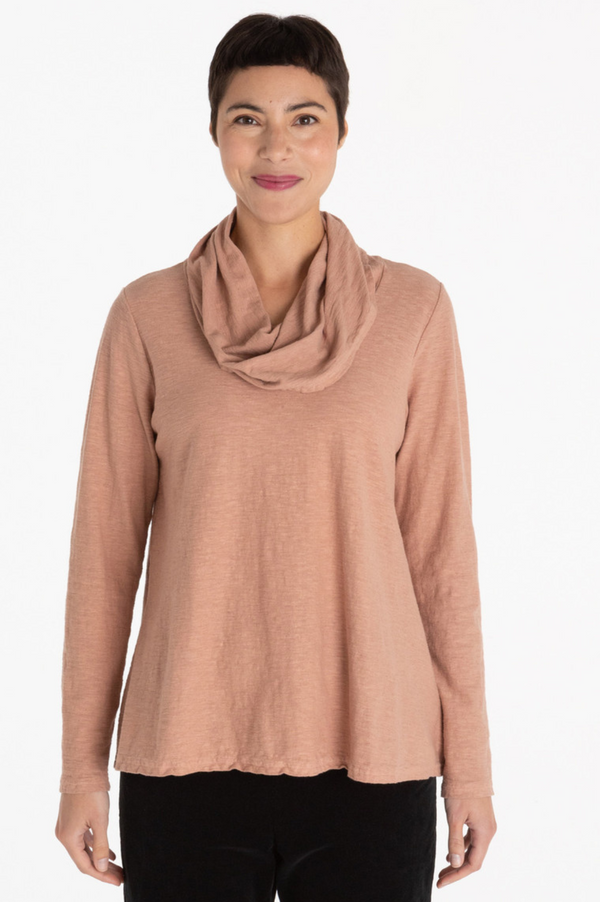Cut Loose Fall Linen Cotton Jersey Cowl Neck Pullover Fall 2023- Special Order