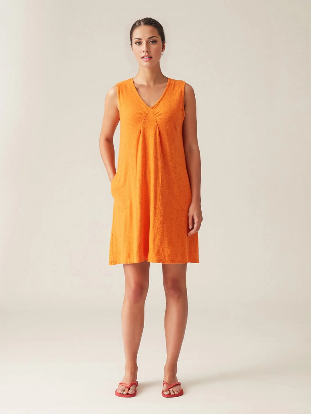 Cut Loose Linen Cotton Jersey Tuck Shift Dress Spring 2024-Special Order