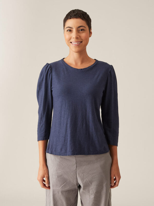 Cut Loose Linen Cotton Jersey Puff Sleeve Top Spring 2024-Special Order