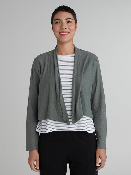 Cut Loose Linen Cotton Jersey Cropped Cardigan Spring 2025- Special Order