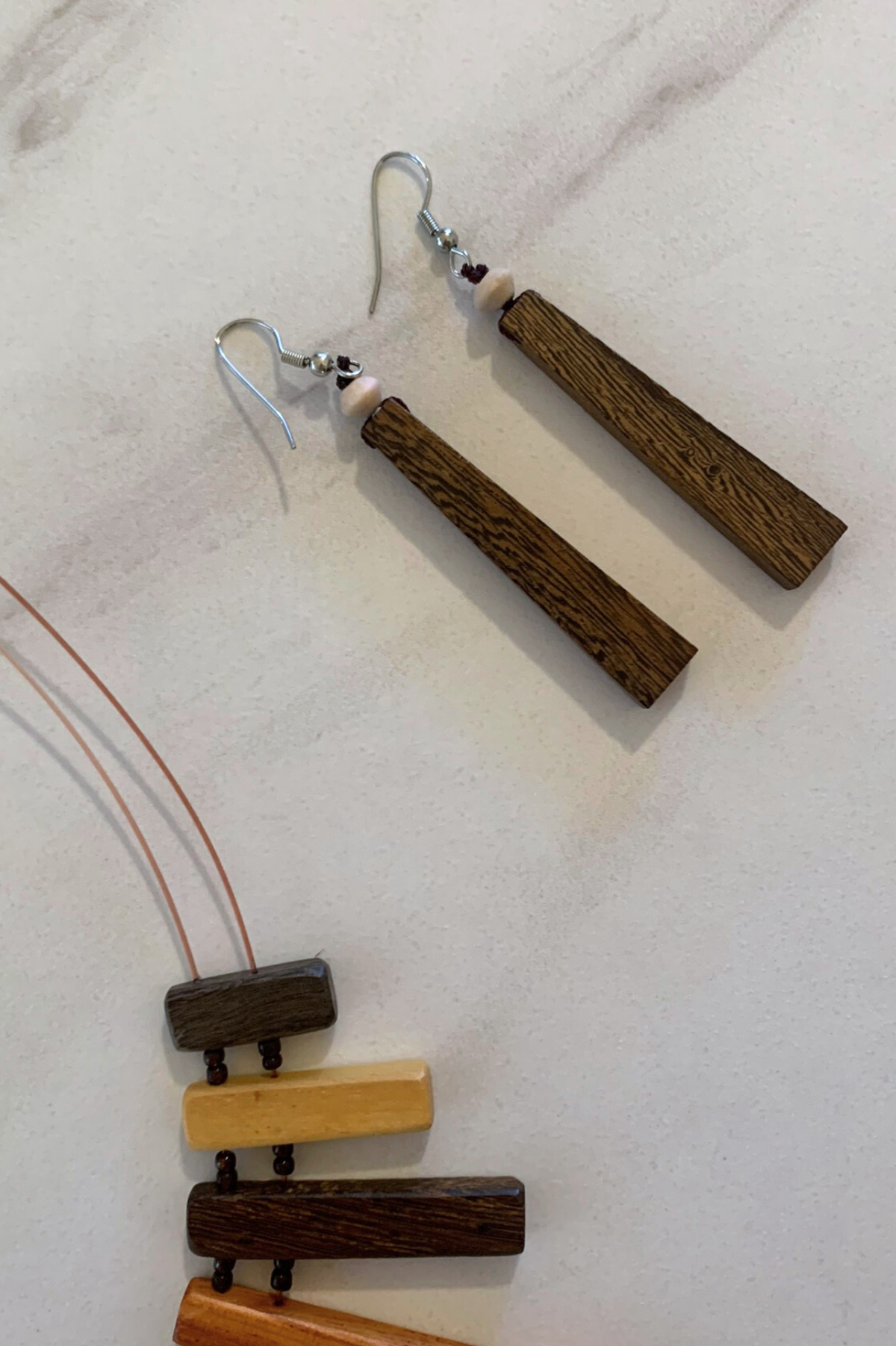 Dawn Natural Wood Earrings - thread to cloth