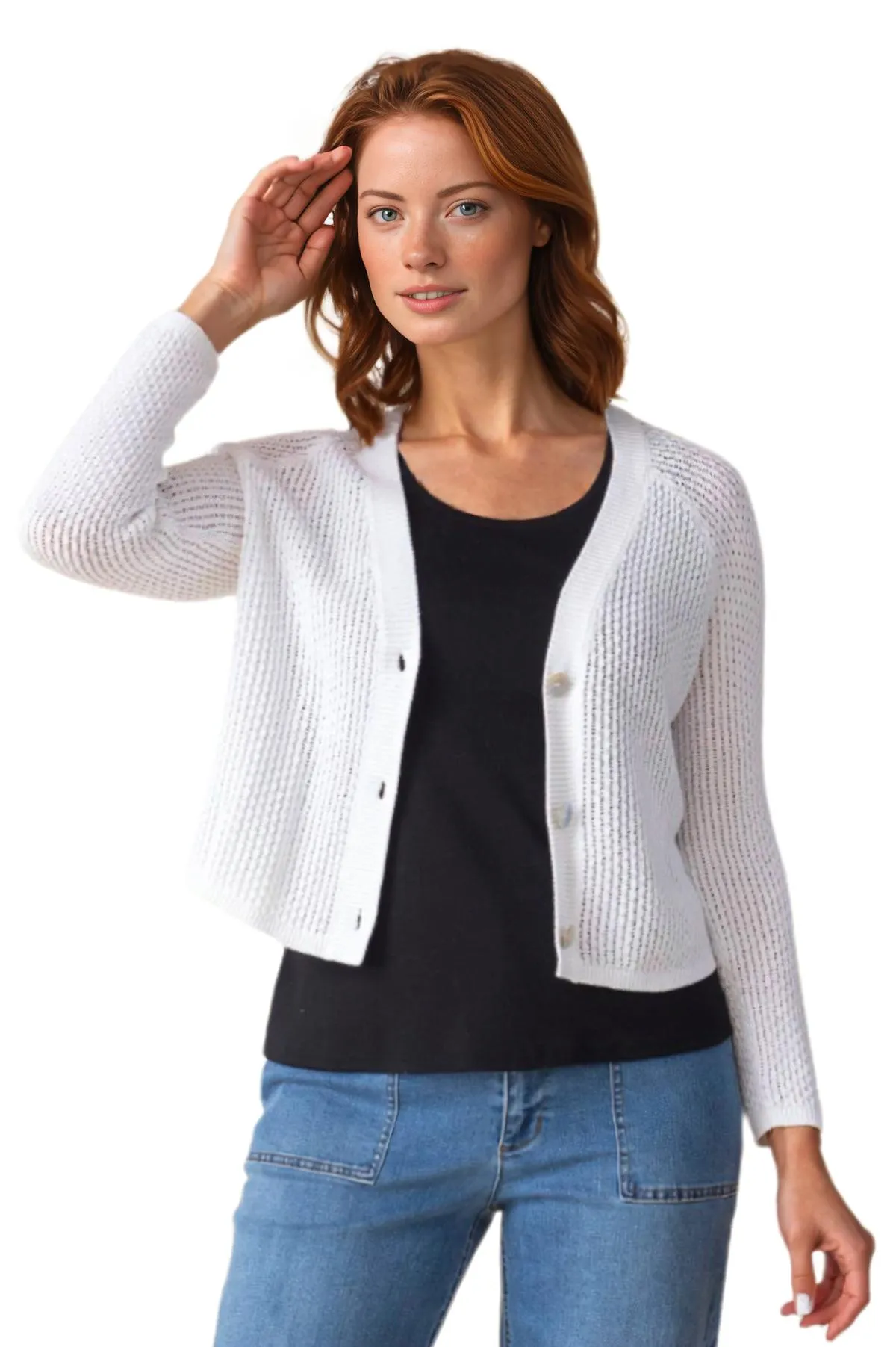 Habitat Clothing Coastal Crochet Cardigan-White