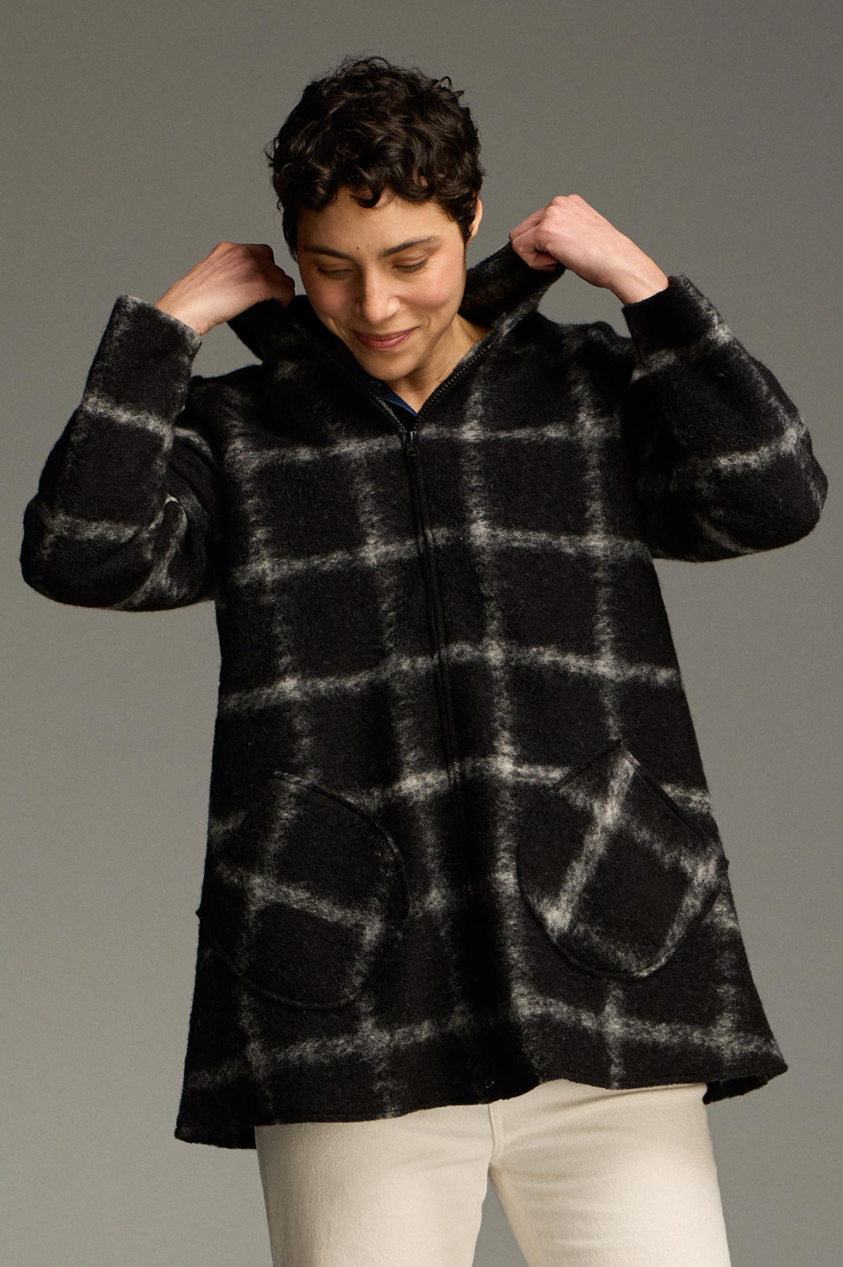 Cut Loose Plaid Hooded Swing Jacket 2026- Special Order