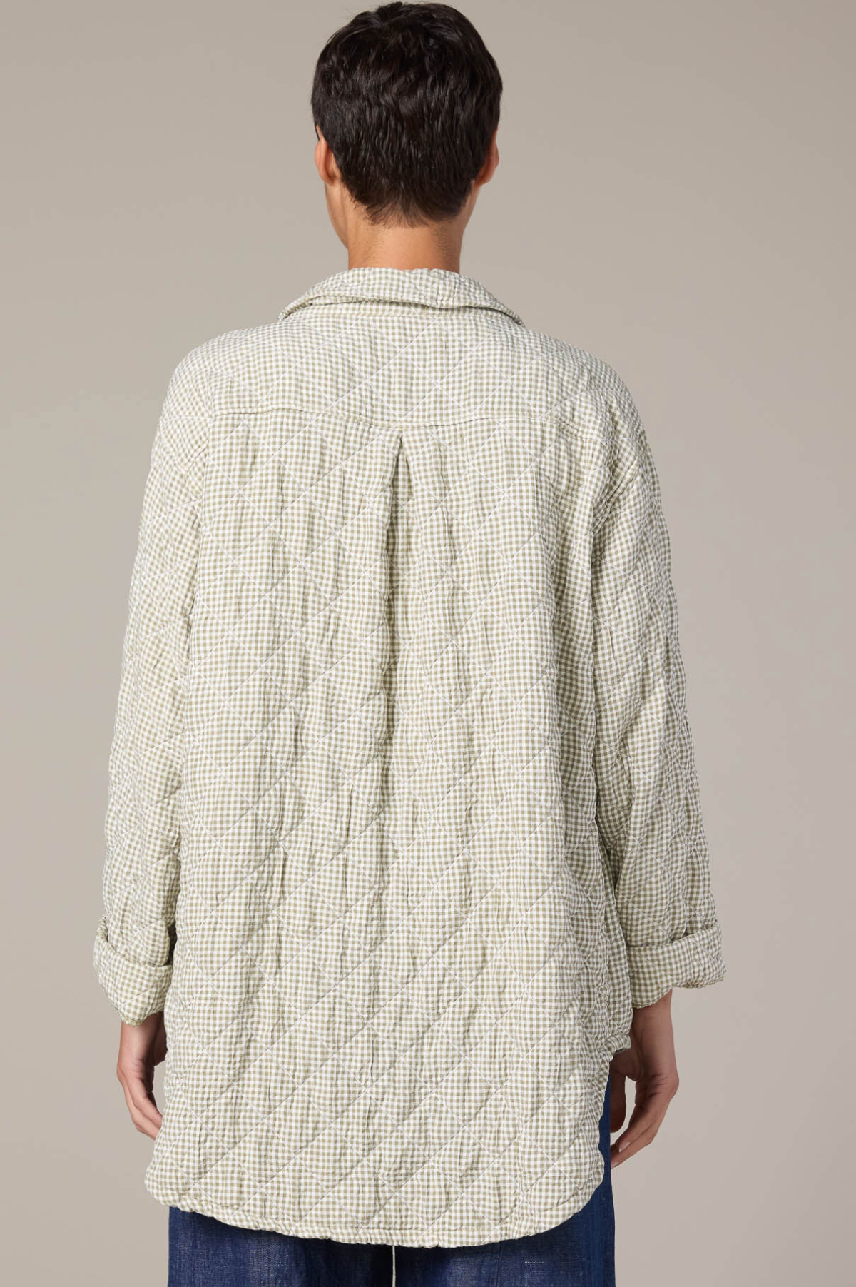 Cut Loose Crinkle Check Big Shirt Jacket 