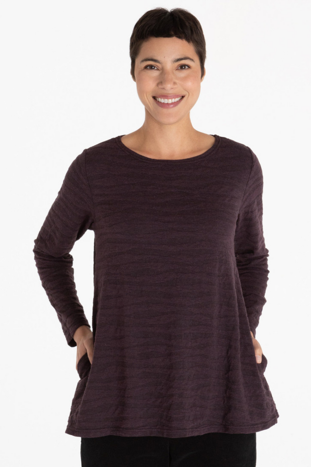 Cut Loose Texture Char Knit Pocket Top Fall 2023- Special Order
