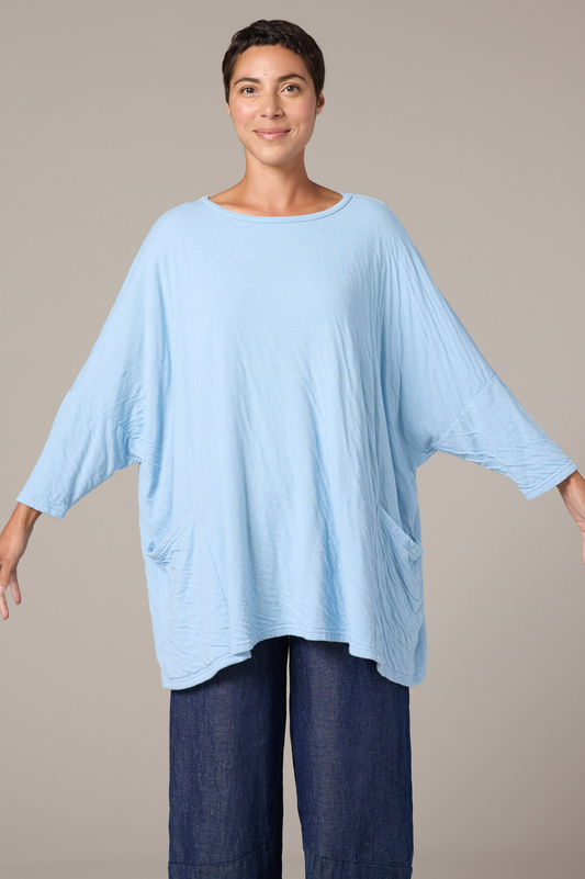 Cut Loose Grey Stripe Doublecloth One Size Pullover Spring 2026- Special Order