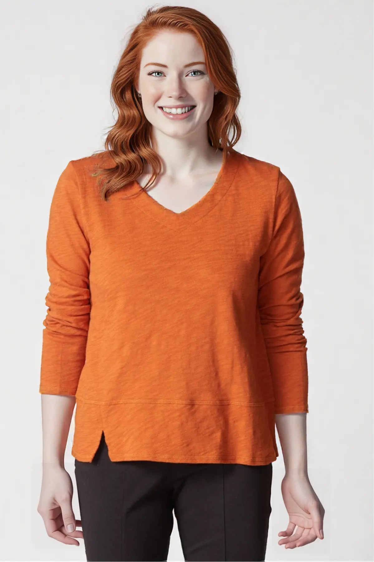 Habitat Clothing Cotton Pebble Seamed Log Sleeve Tee