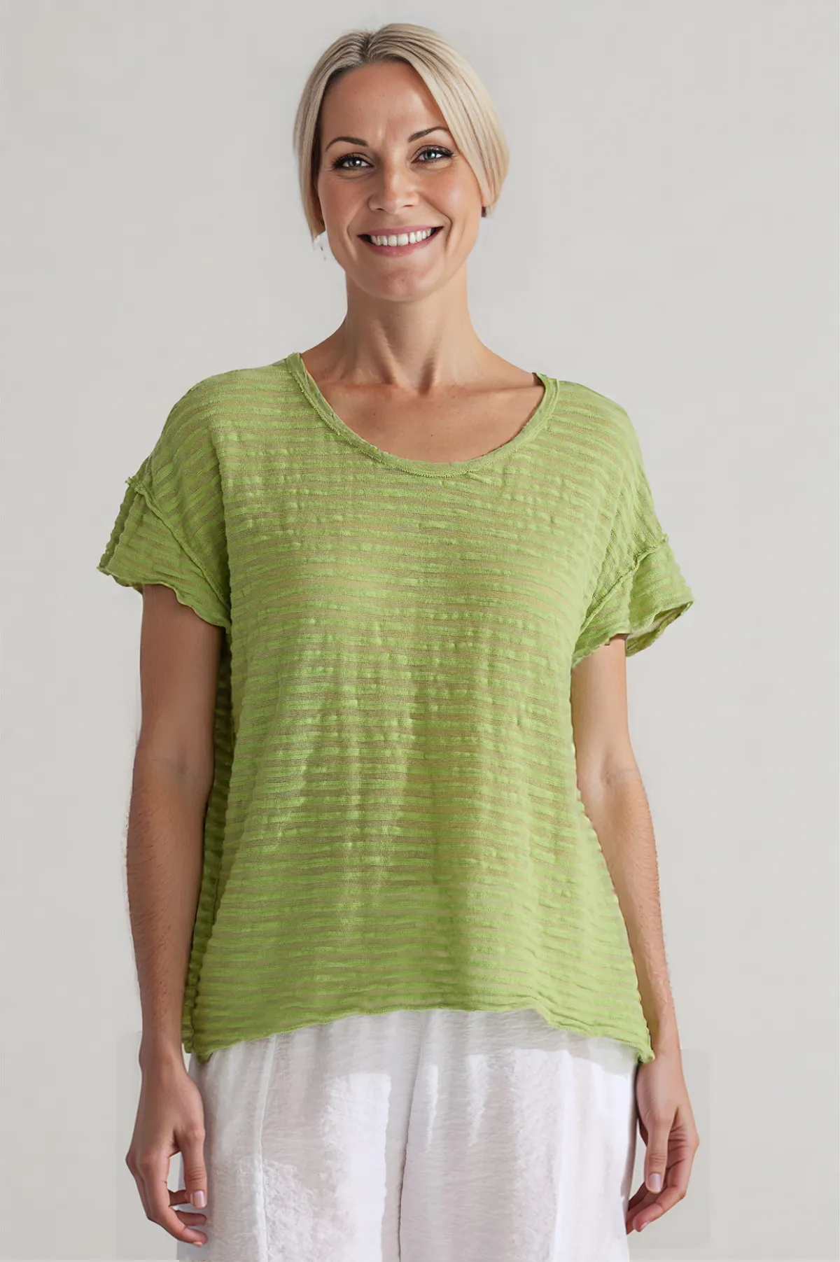 Cut Loose Vintage Stripe Raw Edge Aline Tee Summer 2025- Special Order