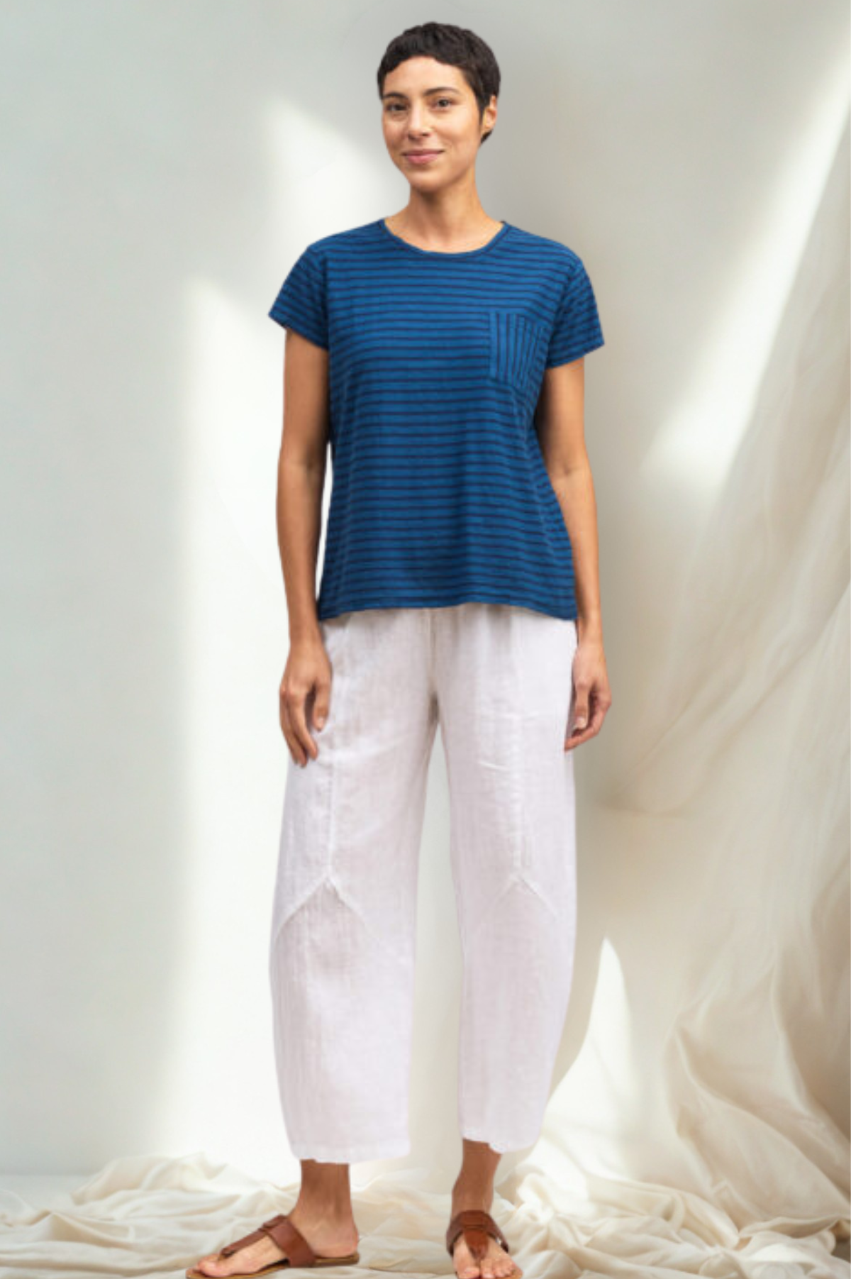Cut Loose Navy Stripe Easy Tee/ Pocket Summer 2026- Special Order - thread to cloth