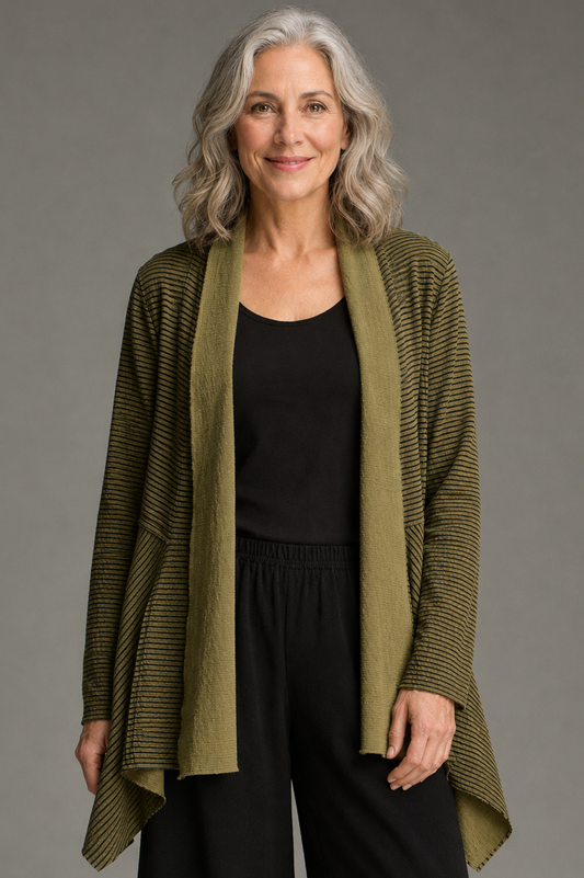 Cut Loose Black Stripe Doublecloth Hooded Jacket Fall 2026- Special Order