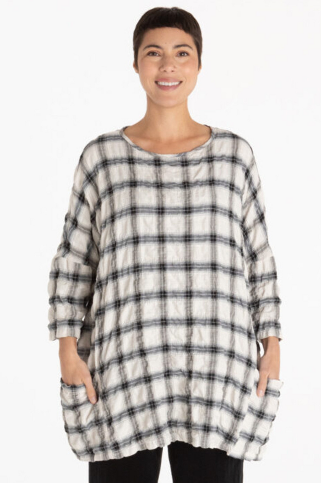 Cut Loose Crinkle Plaid One Size Pullover Fall 2023- Special Order