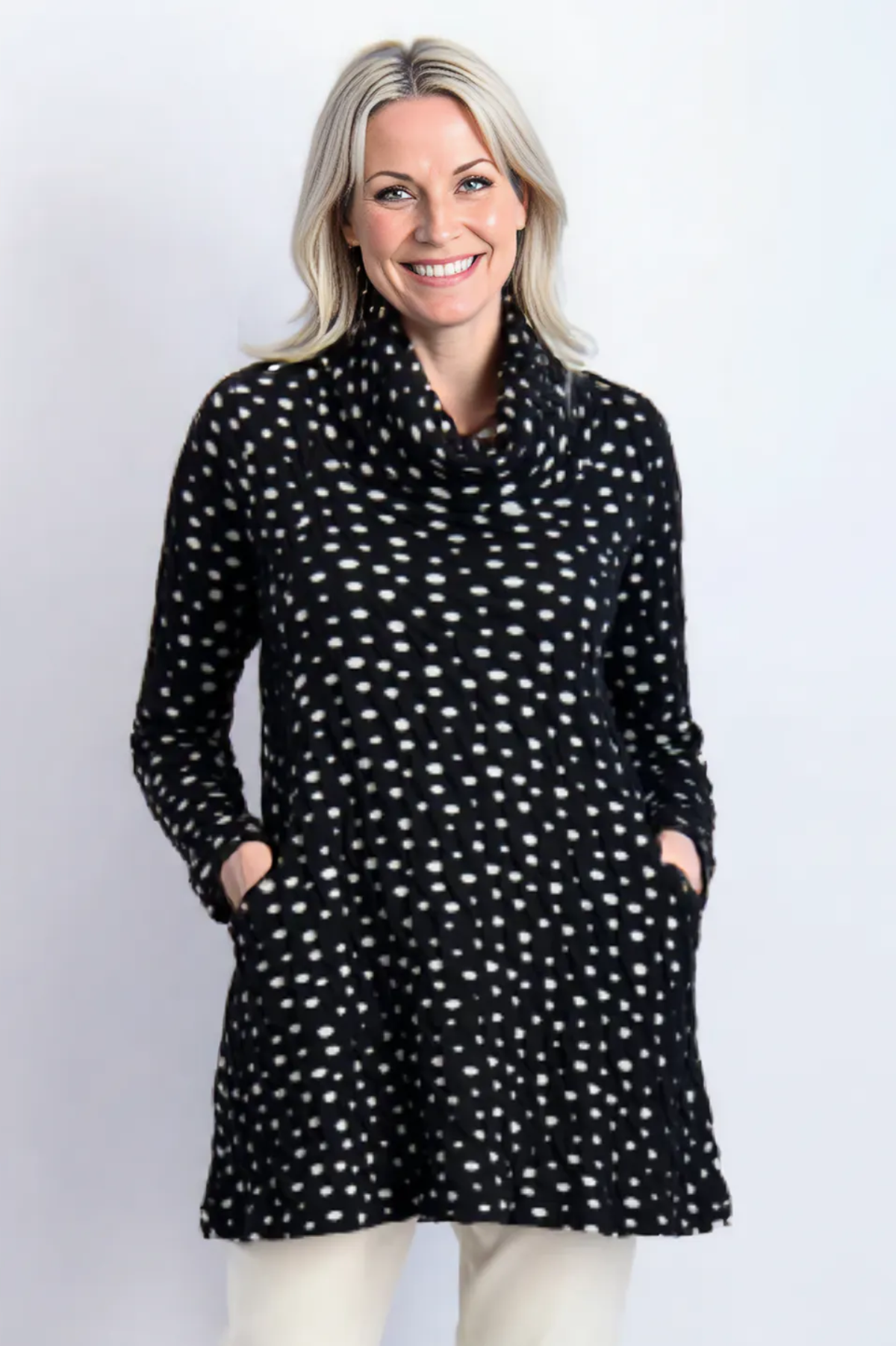 Komil Thira Spot Cowl Tunic