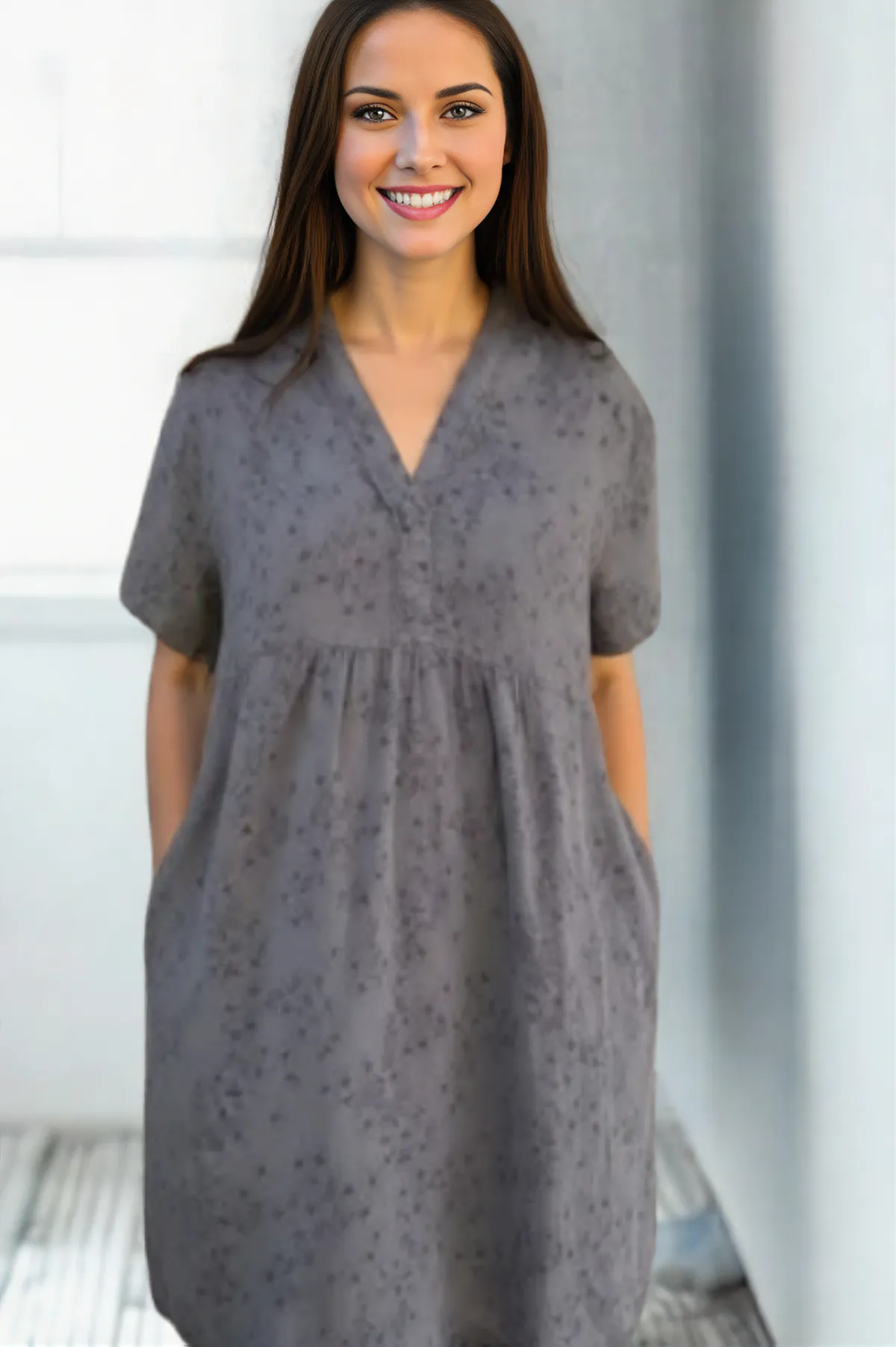 Cut Loose Morning Glory Linen Relaxed Cap Sleeve Dress Summer 2026- Special Order