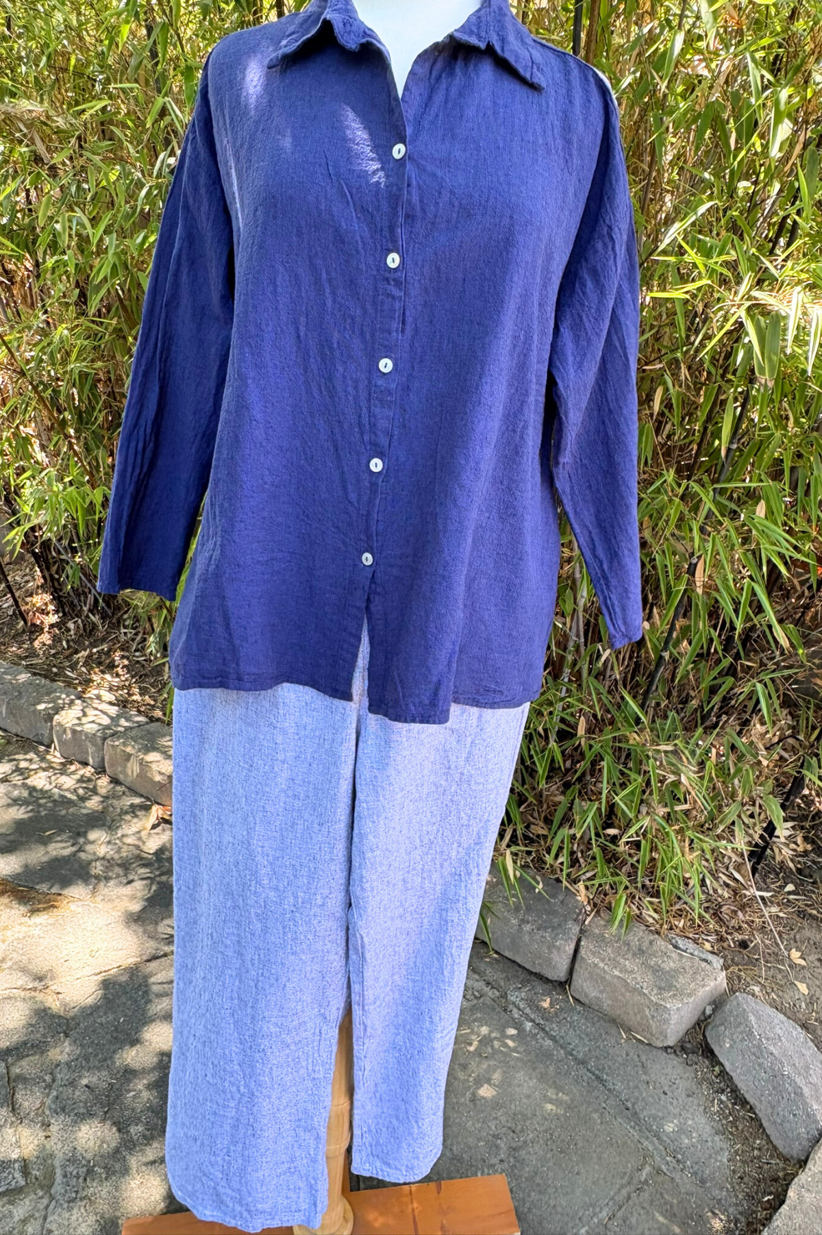 Cut Loose Crosshatch Swing Shirt -Admiralty